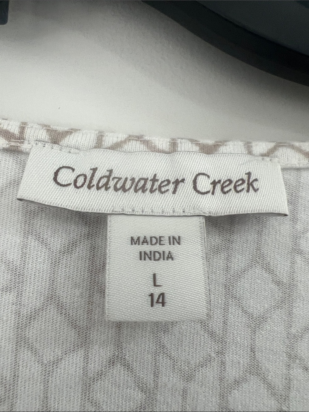 Coldwater Creek Cream Tunic with Tan Embroidered V-Detail - Picture 2 of 8